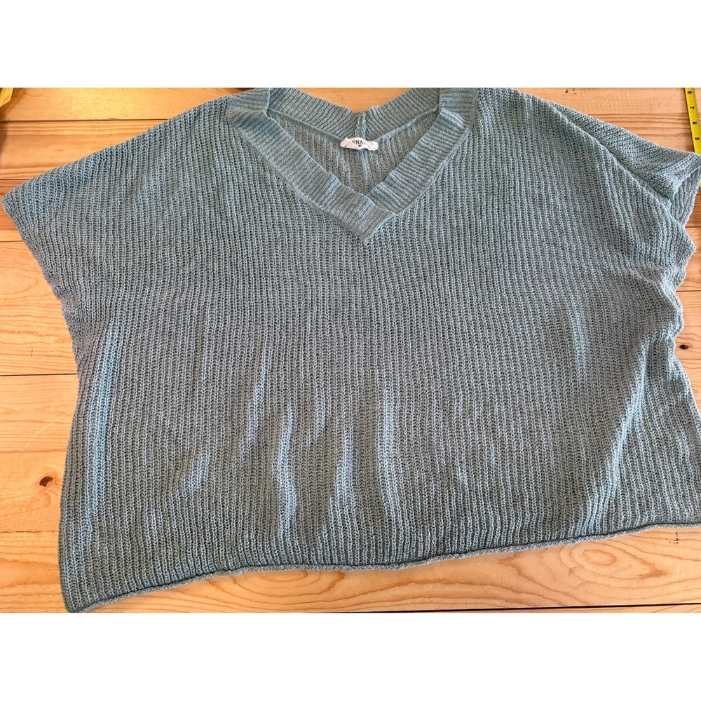 Zenana Women XL Sage Green V-Neck Oversized‎ Knit Sweater